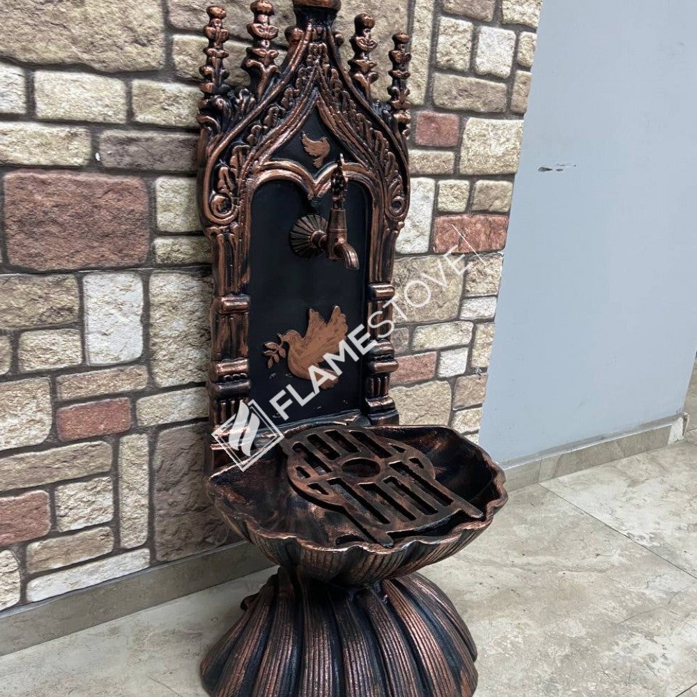 Flame Stove FS-904 mussels aluminum copper Garden Fountain - stylish design with bird motif!