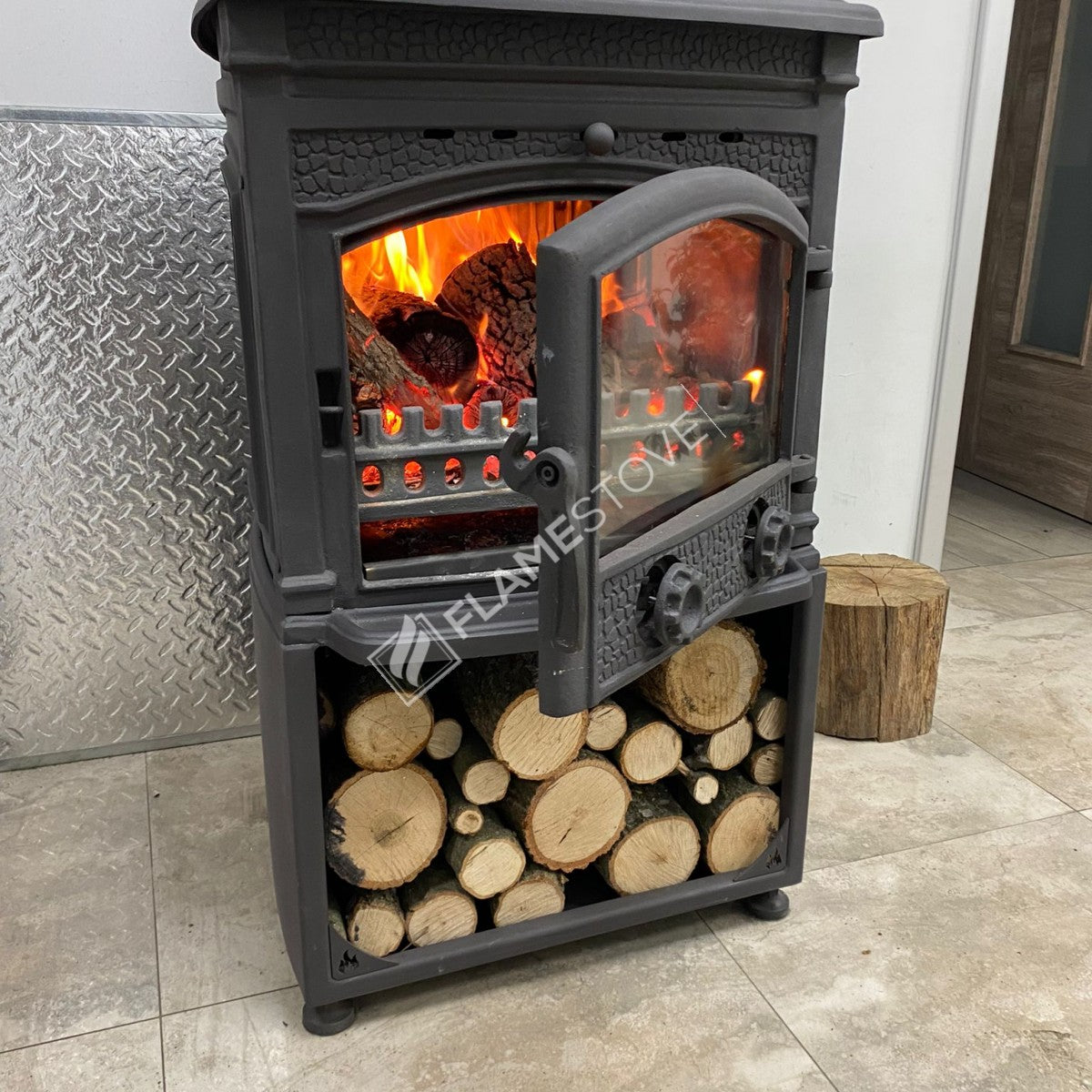 Sirius Maxi Döküm Odun Sobası Çift Yanmalı Yüksek Verimli Schott-Robax Camlı