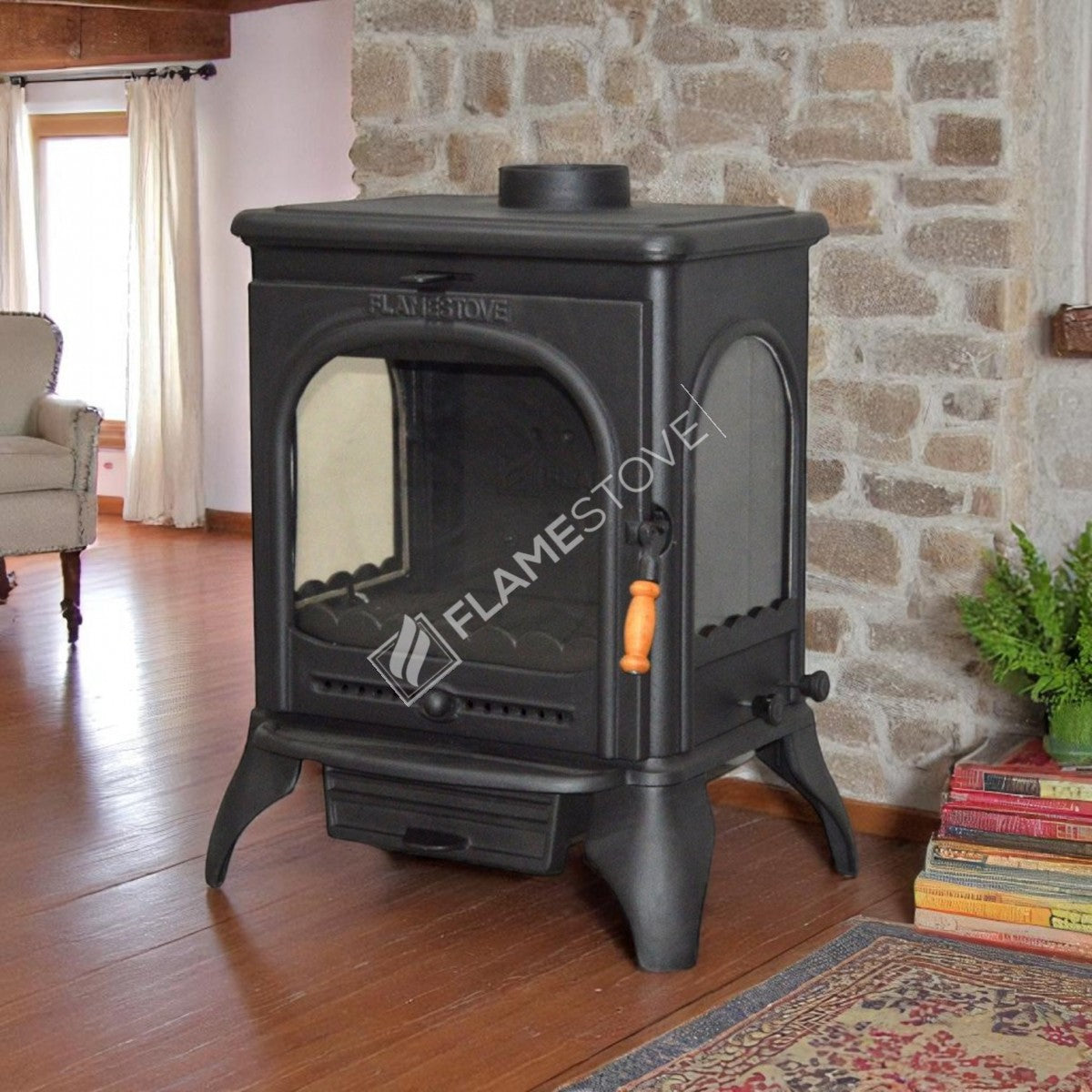 Lower the Lux 3 glass ashtray with high strength Casting Stove Modena | High Efficiency Wood & coal stove, Schott Robax Glass, shaking and an ash Discharge System 8 kW