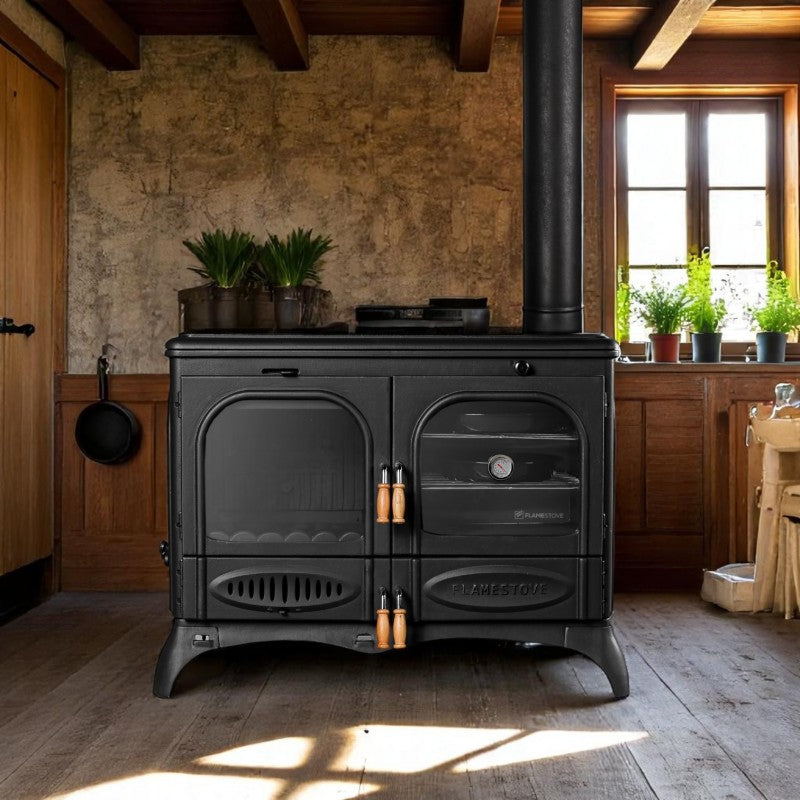 Casting Ultra Sirius FS-14 high-efficiency cast iron stove | German glazed ceramic | heat Power 9 kW | 130 mm the output of the chimney