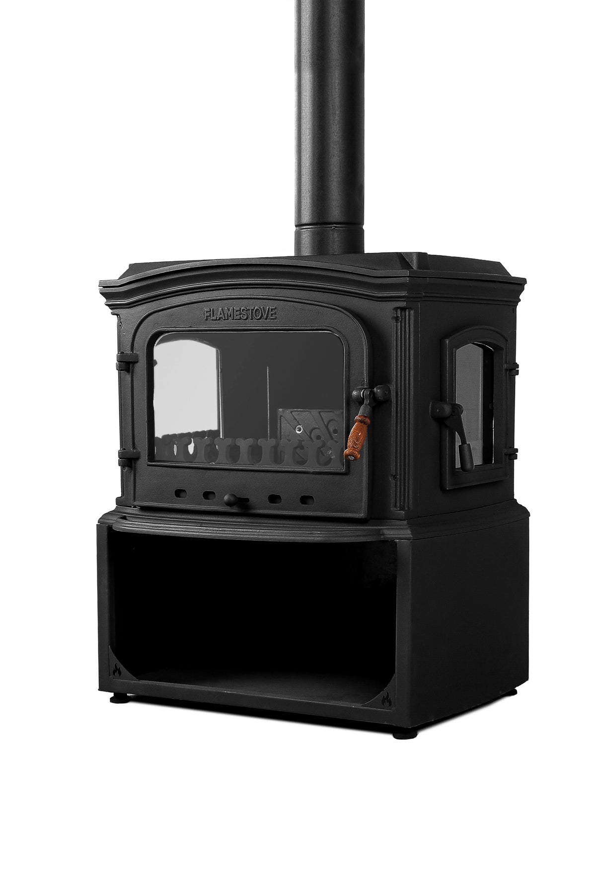 Altara Lux Cast Stove with Side Cover and Woodshed