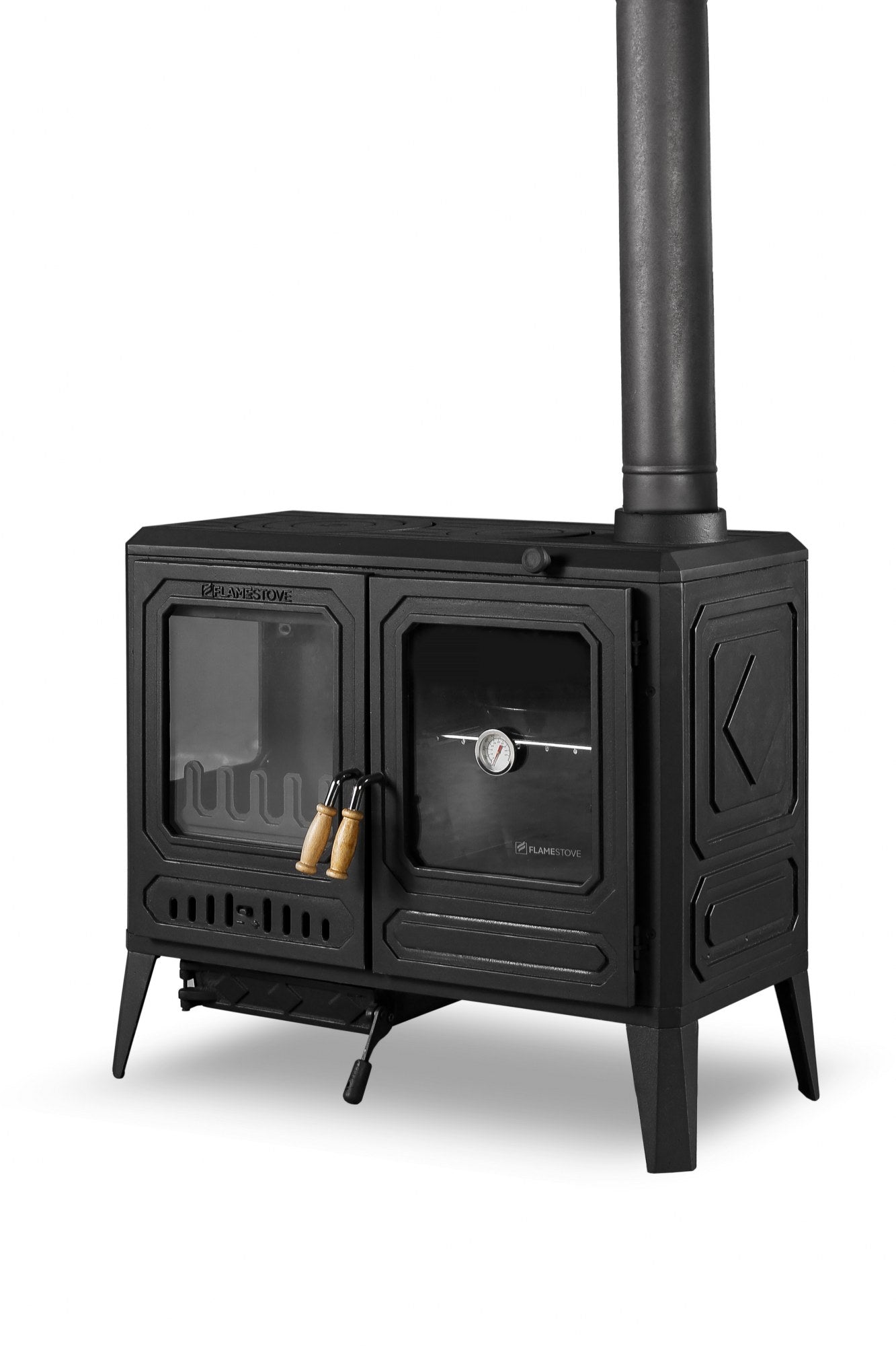 Troy Horizontal Range Cast Stove with Side Glass