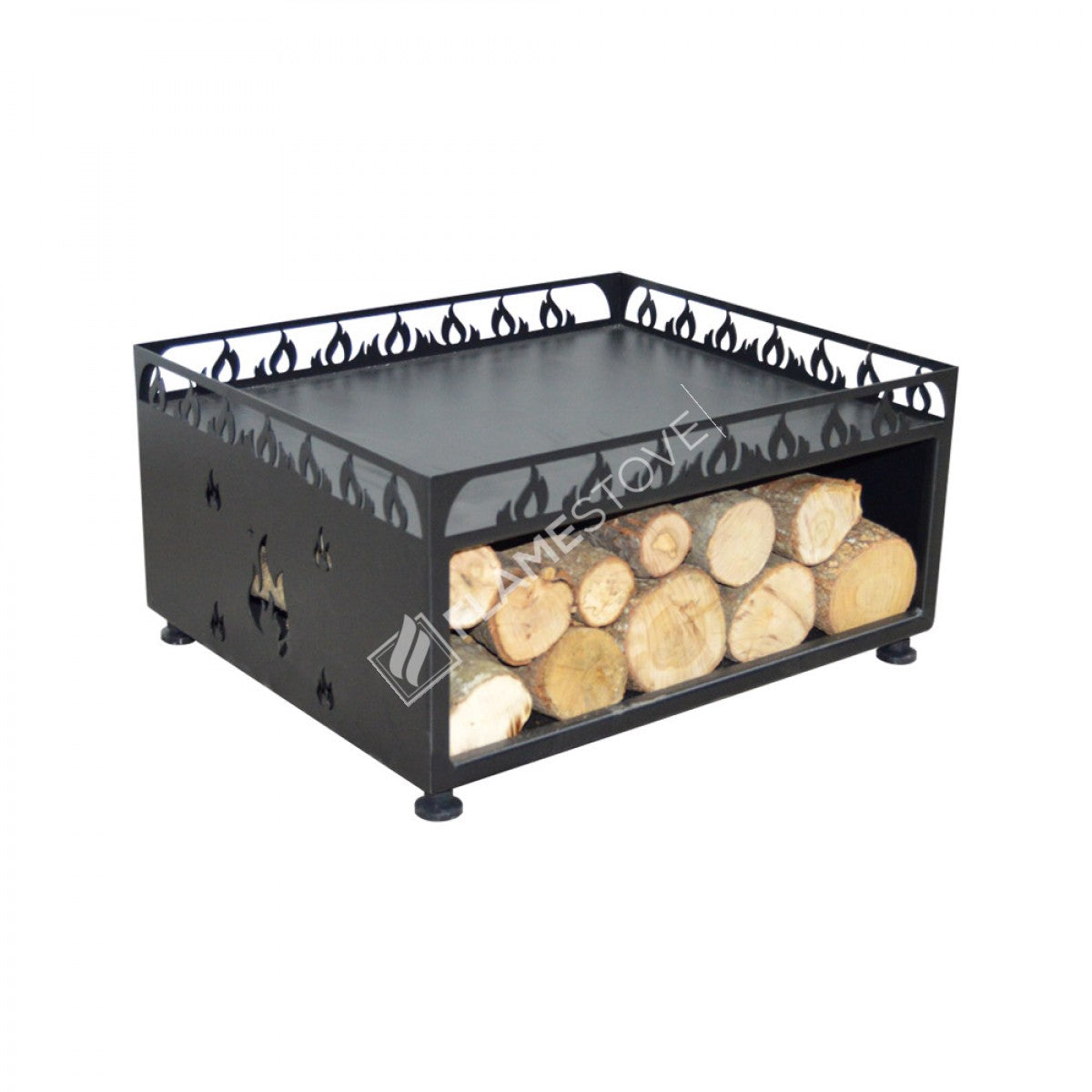 50cm x 60cm Flame Patterned Wood stove Base reservoir