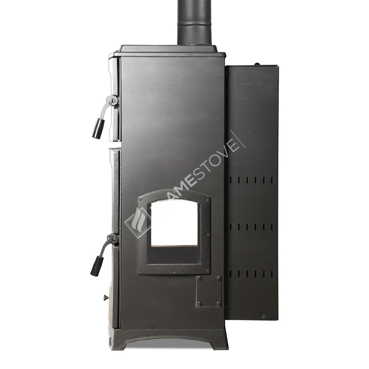 Lux Stove Pellet stove with 3 glass Lodi Gourmet | high efficiency Pellet Stove, Class A, Schott Robax glass, chrome, combustion chamber, 12 kW