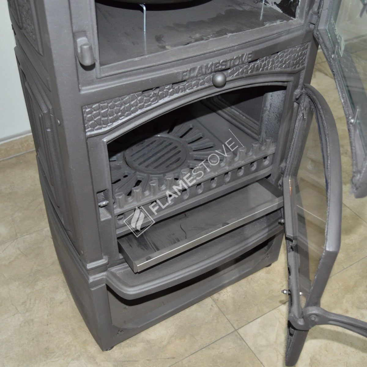 Sirius TBSP Mega Odunluklu Casting Furnaces Style Stove | high efficiency wood & Coal Stove, Schott Robax Glass, side cover 15 kW