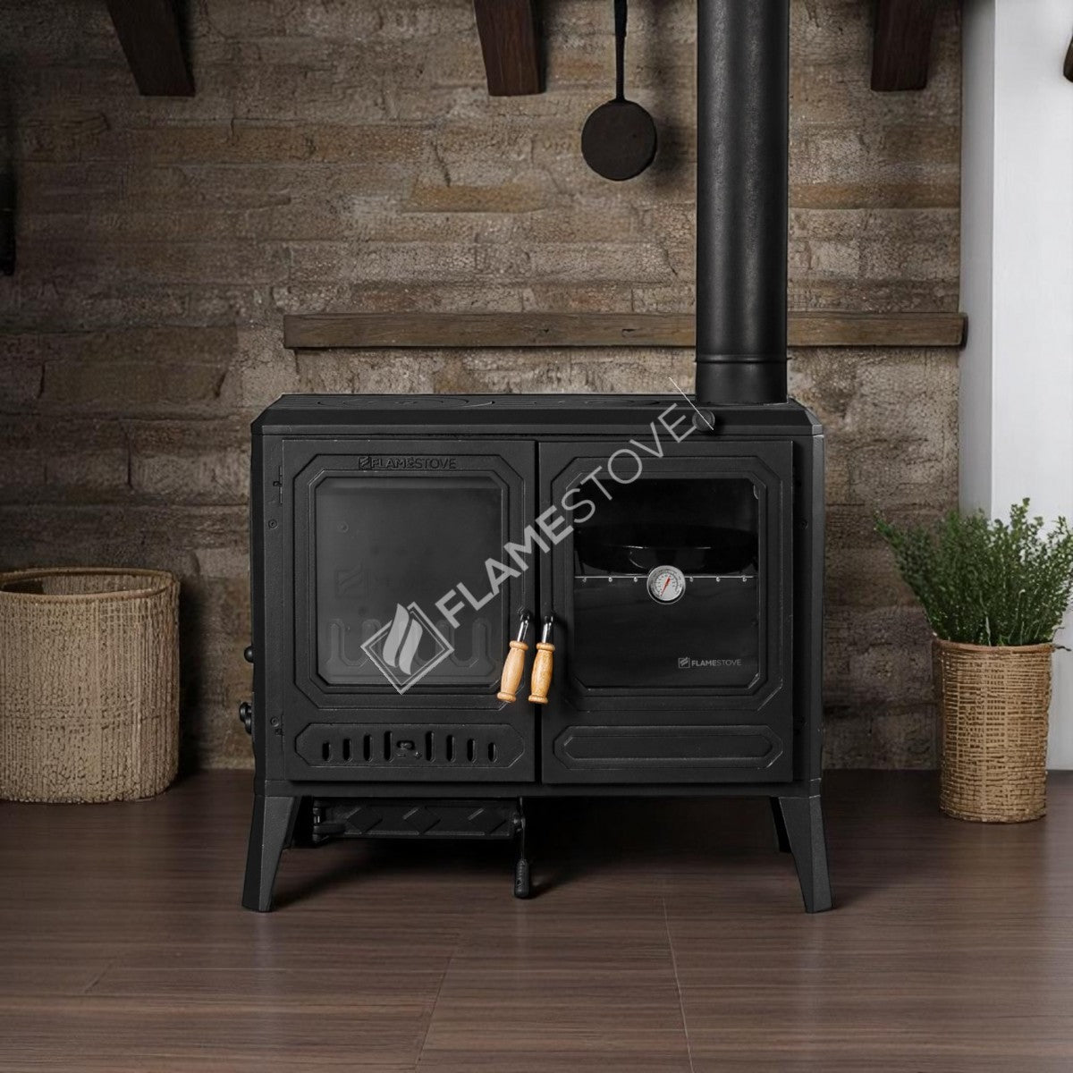 Troy Landscape Kuzineli Side Glass Stove Cast