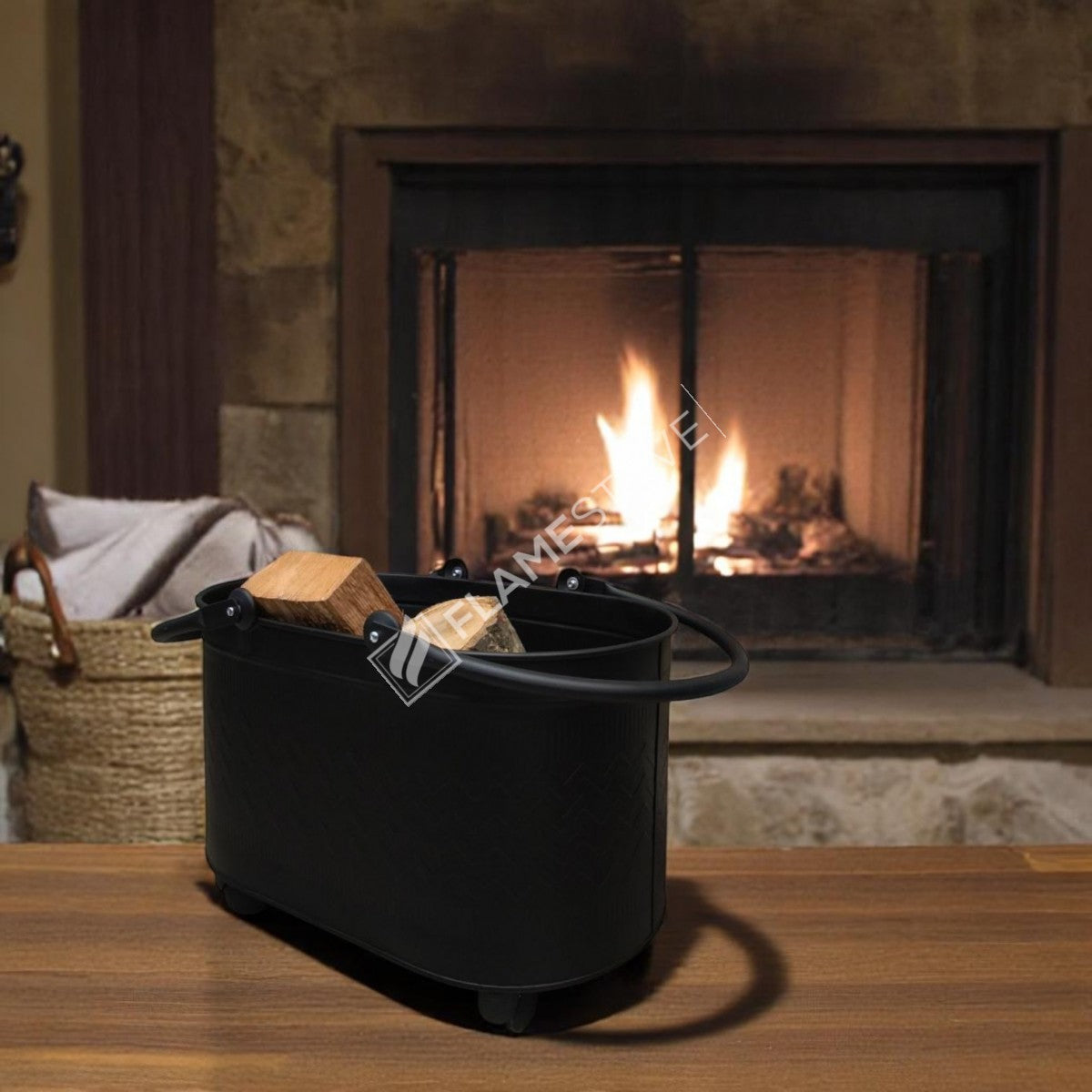 WOOD BUCKET ZIGZAG PRINTED FOOTED THE BALL - MAT