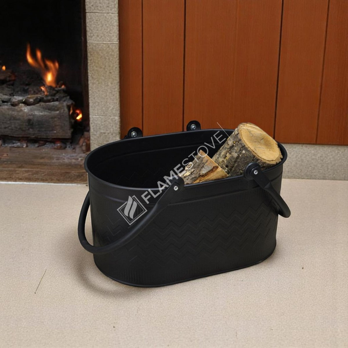 OVAL DOUBLE HANDLED BUCKET WOOD - MAT