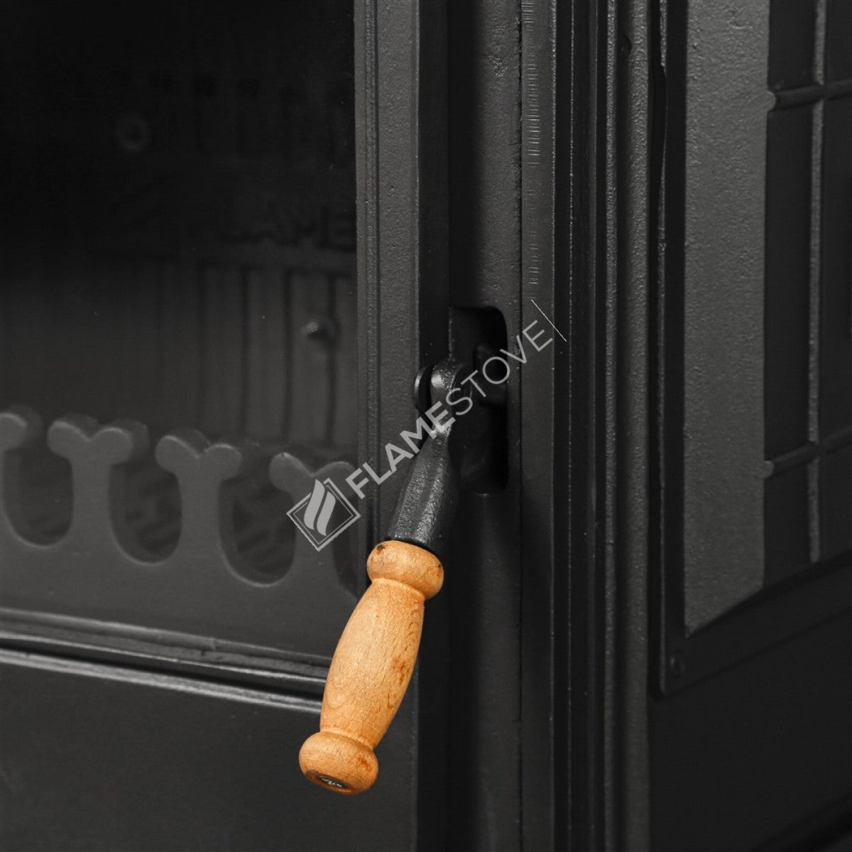 Retro, classic, all Cast Stove | high efficiency wood & Coal Stove, Schott Robax Glass, rear air Balance System, 10 kW