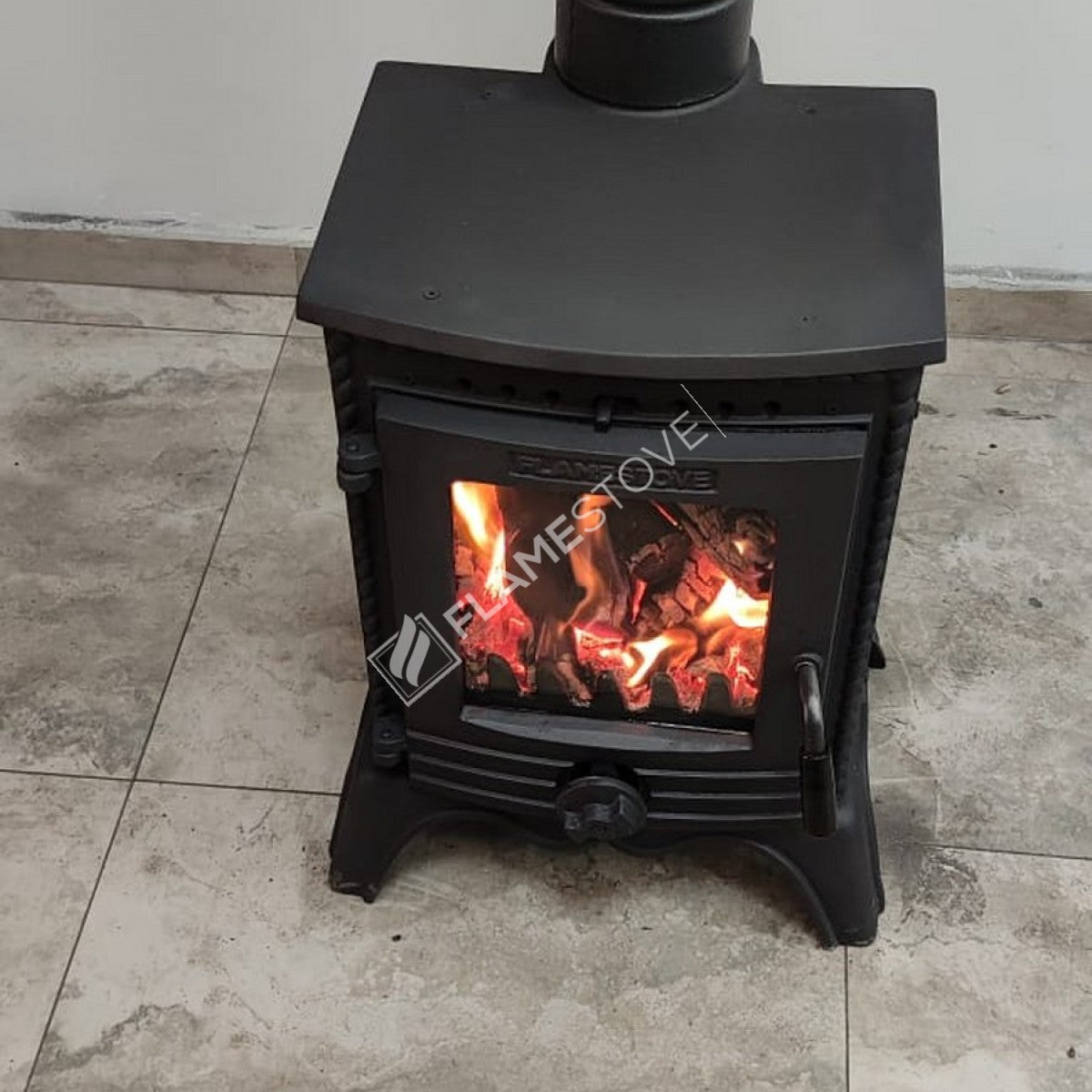 Minor high-strength cast iron stove | high efficiency Wood & coal stove, Schott Robax Glass, 50 m2 Heating