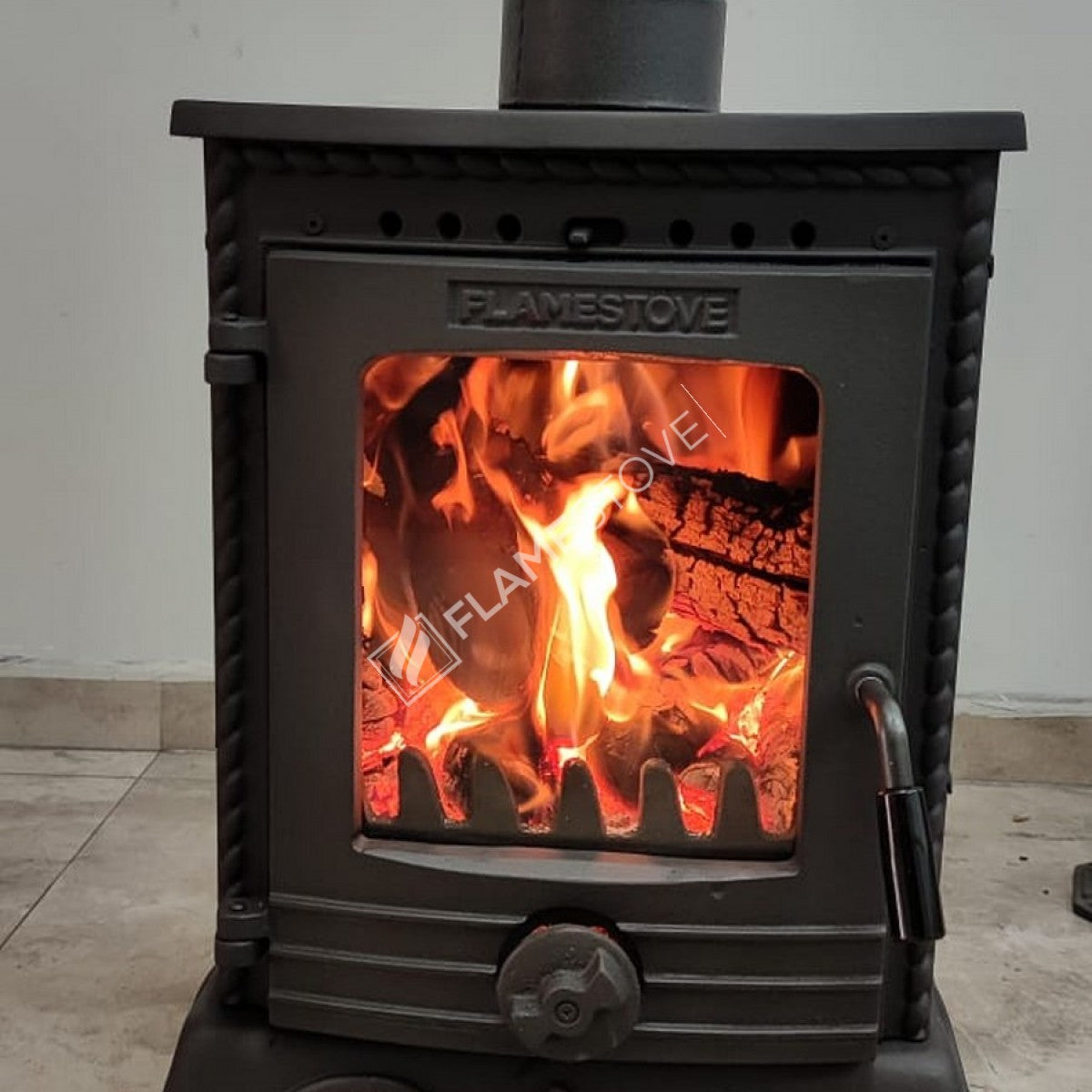 Minor high-strength cast iron stove | high efficiency Wood & coal stove, Schott Robax Glass, 50 m2 Heating
