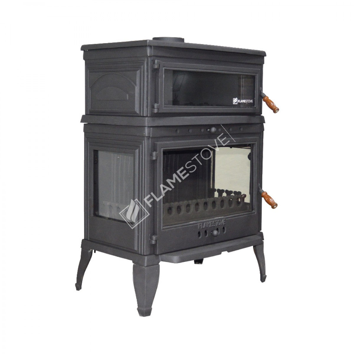 High Efficiency Wood & Coal Stove - Retro Lux Double-Fired Enamel Furnaces, Casting Body