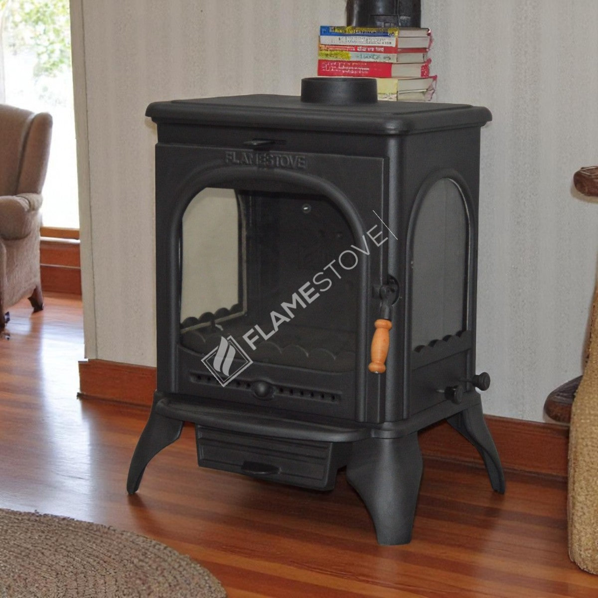 Lower the Lux 3 glass ashtray with high strength Casting Stove Modena | High Efficiency Wood & coal stove, Schott Robax Glass, shaking and an ash Discharge System 8 kW