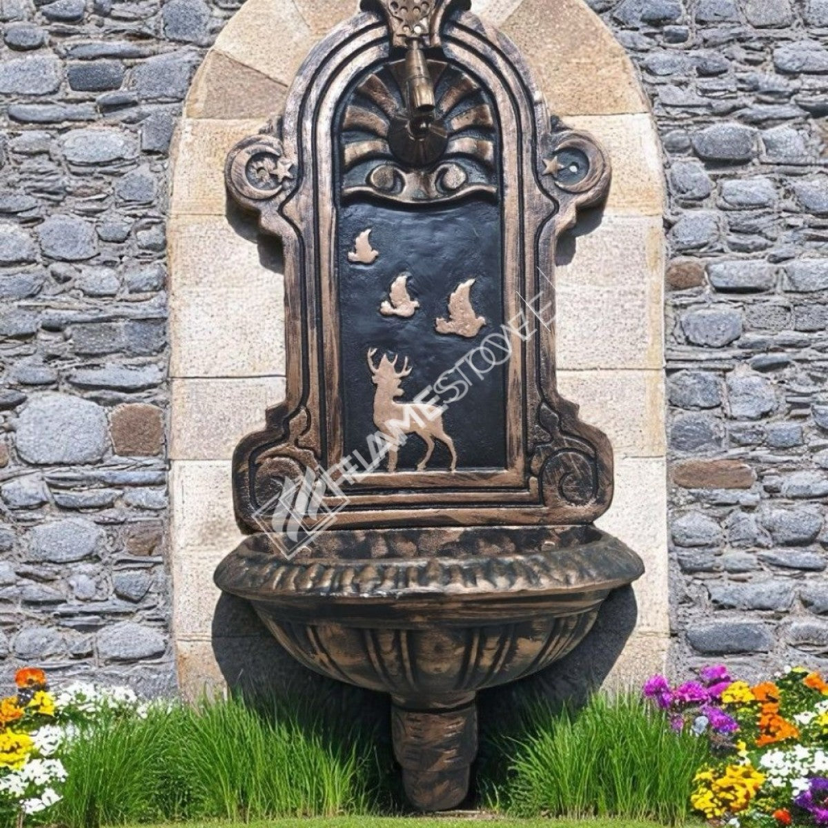 Flame Stove FS-902 patterned aluminum Copper fountain garden - add elegance to the outer space!