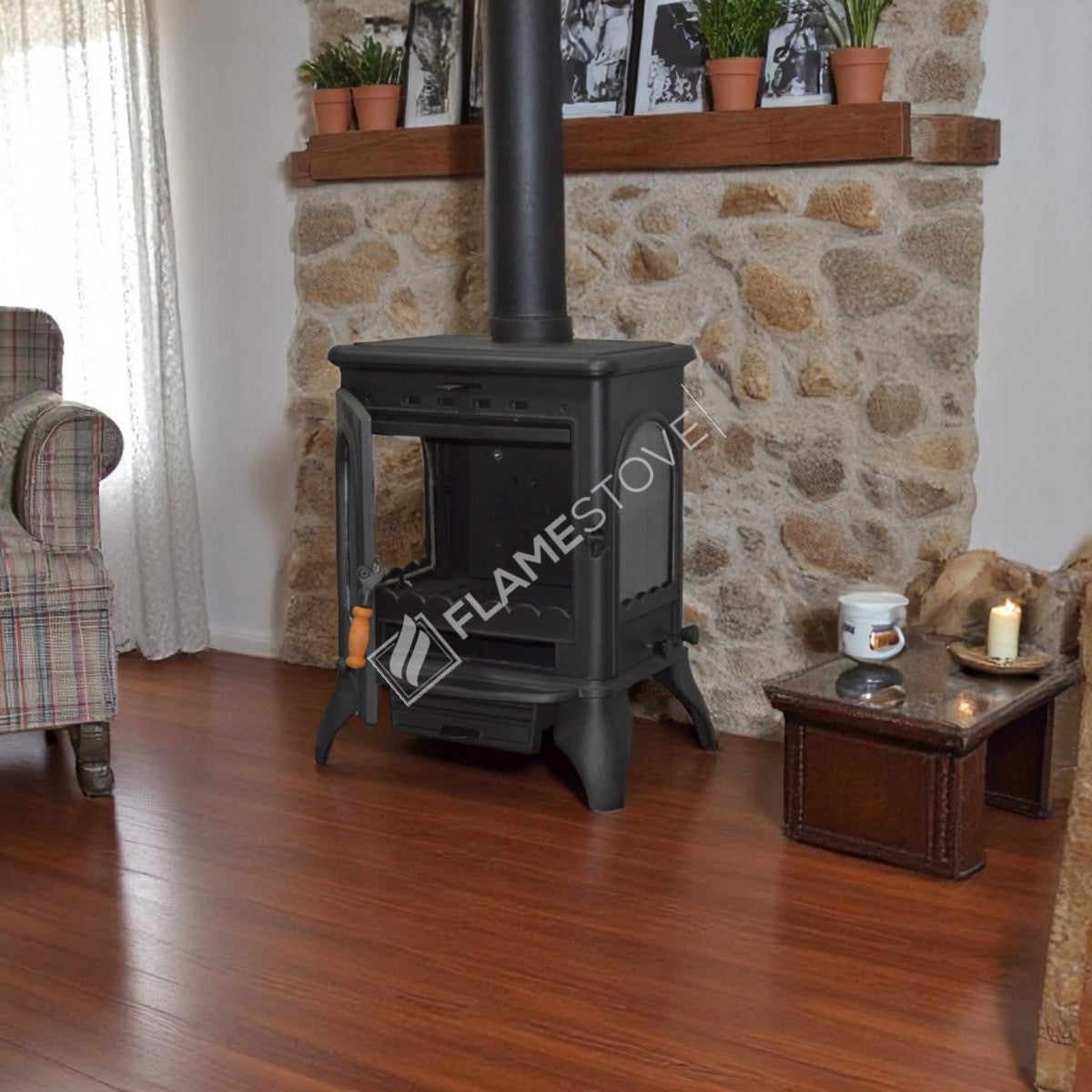 Lower the Lux 3 glass ashtray with high strength Casting Stove Modena | High Efficiency Wood & coal stove, Schott Robax Glass, shaking and an ash Discharge System 8 kW