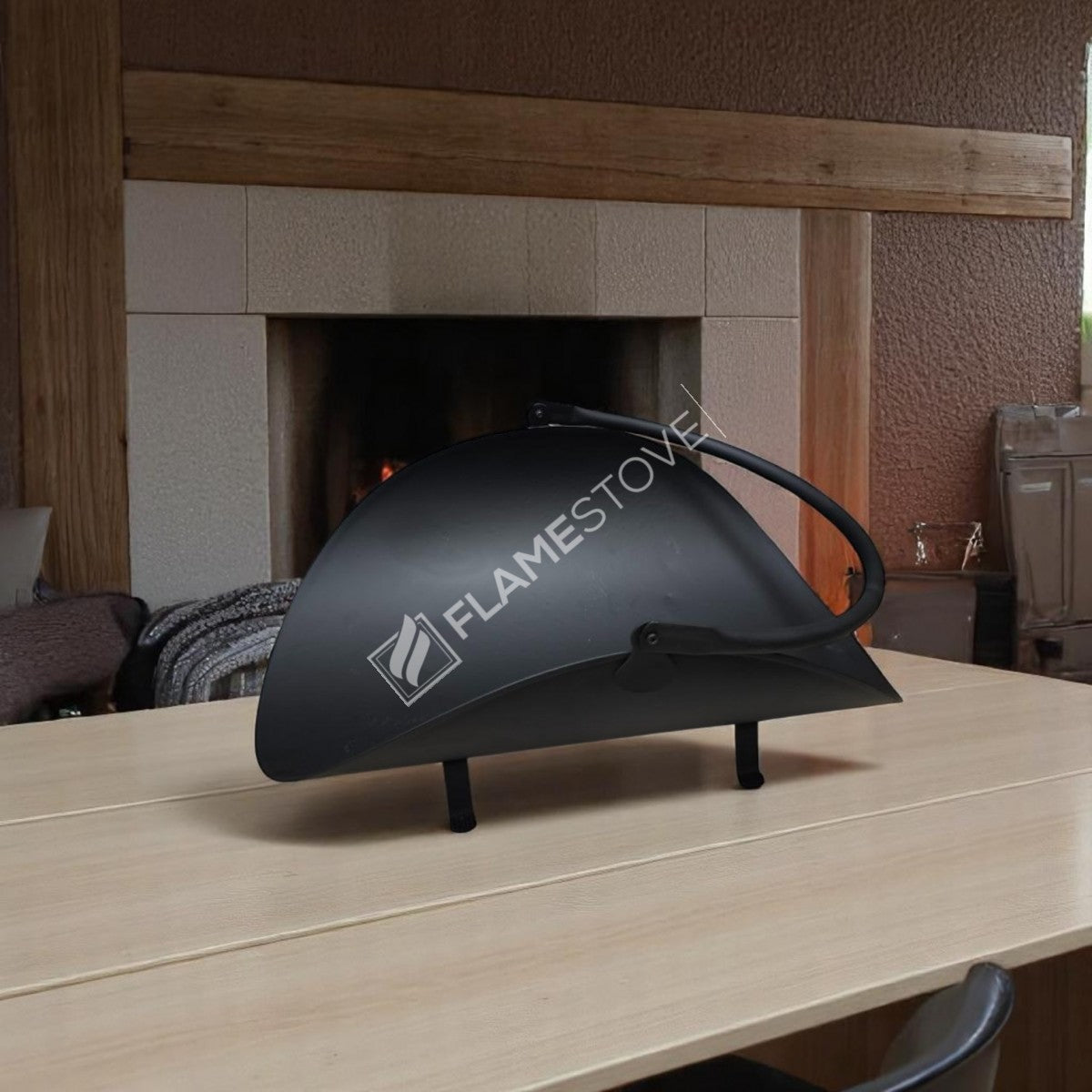 Wood bucket with handles Oval pipe | apartment fireplaces and Bucket | 59x40x20 cm | elegant and ergonomic