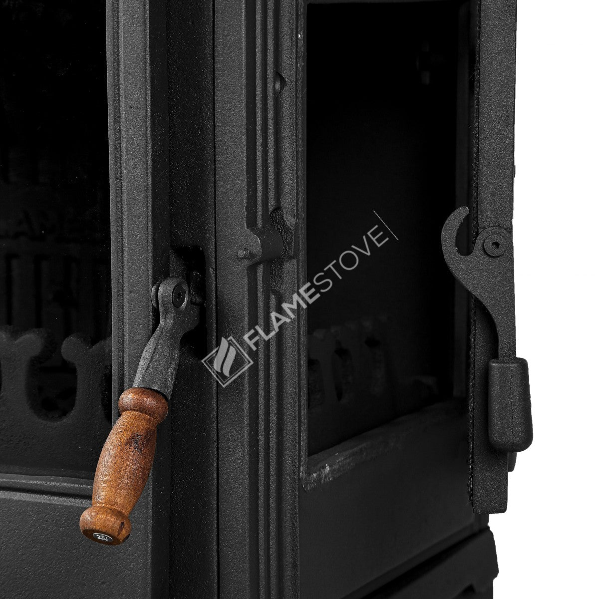 3 TBSP Lux casting glass Stove Retro style side Odunluklu Clamshell | high efficiency Wood &amp; coal stove, Schott Robax Glass, 10 kW