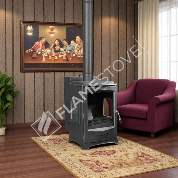 Lodi Lux Pellet Stove triple-glazed | pellet stove high efficiency, Class A, Schott Robax glass, chrome, combustion chamber, 7 kW