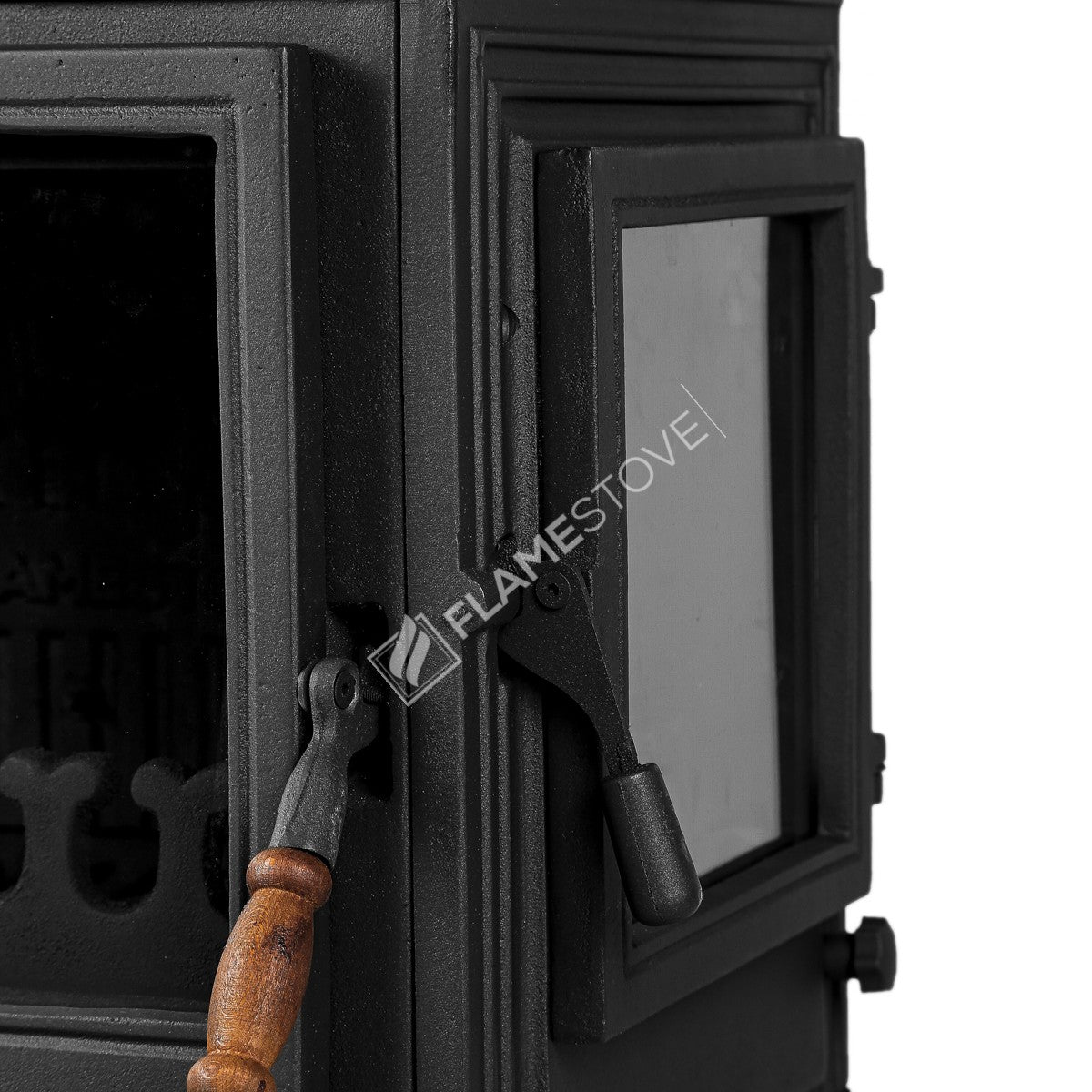 3 TBSP Lux casting glass Stove Retro style side Odunluklu Clamshell | high efficiency Wood &amp; coal stove, Schott Robax Glass, 10 kW