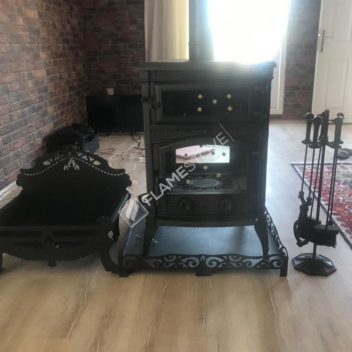4 2 Sirius maxi casting glass stove furnaces | high efficiency Wood & coal stove, Schott Robax Glass, rear air Balance system, 15 kW