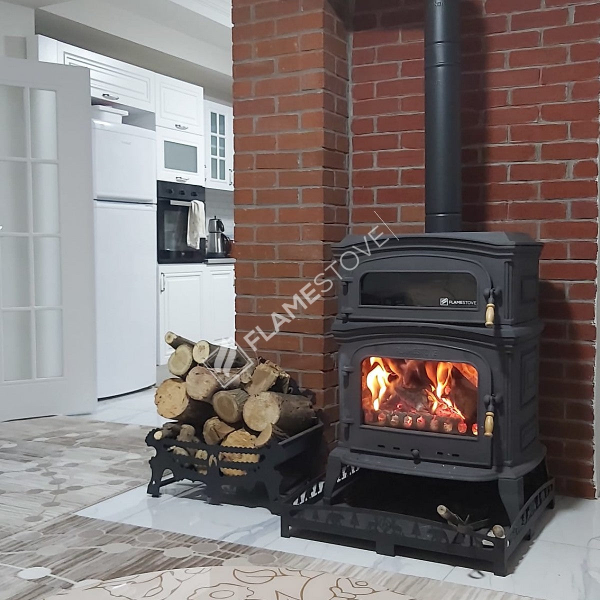 Altar Stove Cast Premium | High Efficiency Furnaces, Wood & Coal Stove, Double Combustion, Energy Class A, Side Cap