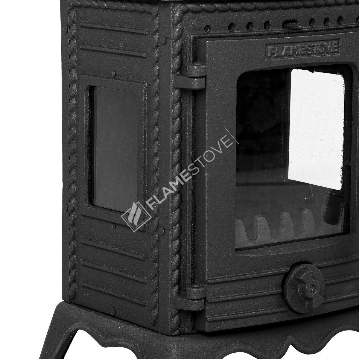 Minor Lux 3-Sided double glass-fired stove cast | high efficiency wood &amp; Coal Stove, Class A, Schott Robax Glass, 50 m2 Heating