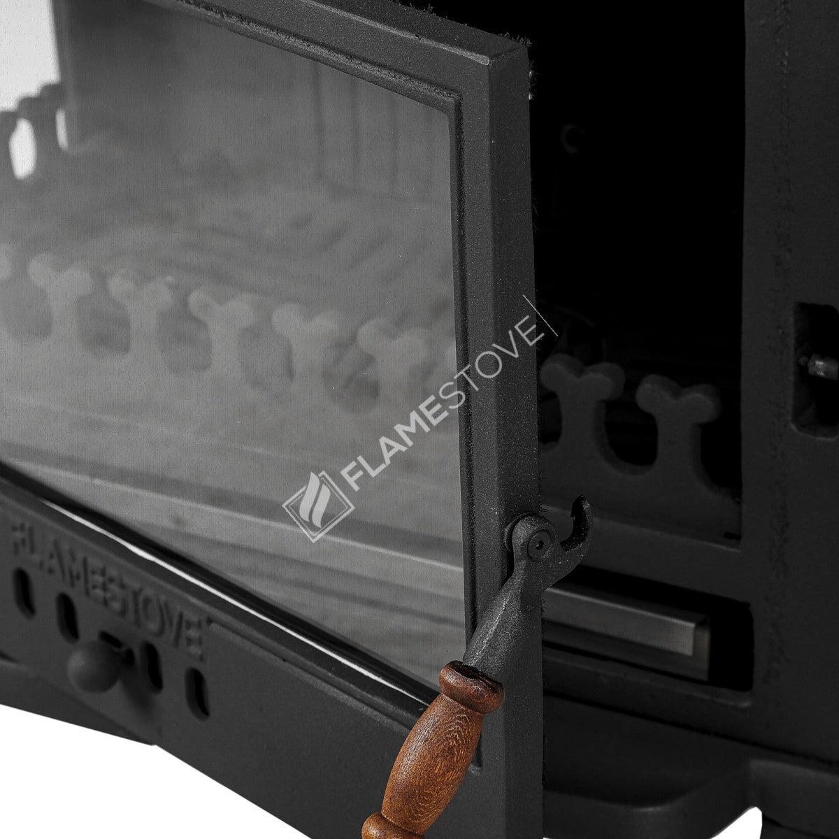 Retro Stove with the lid Lux 3 side Glass Casting | high efficiency Wood & coal stove, Schott Robax Glass, rear air Balance System, 10 kW