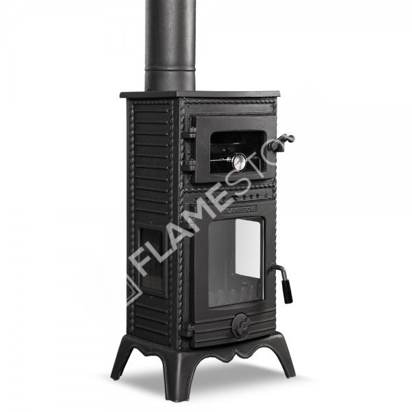 Lux stove cast iron stove with 3 sided glass Major | high efficiency Wood & coal stove, Schott Robax glass, enamel Stove, Heating 70 m2