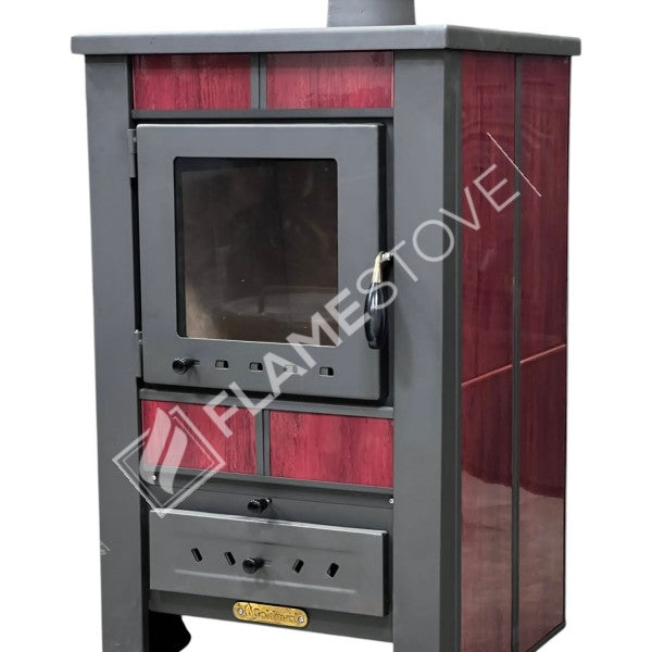 Steel Exterior Fire-Brick Stove | Schott Robax Glass, High Efficiency Solid Fuel Stove