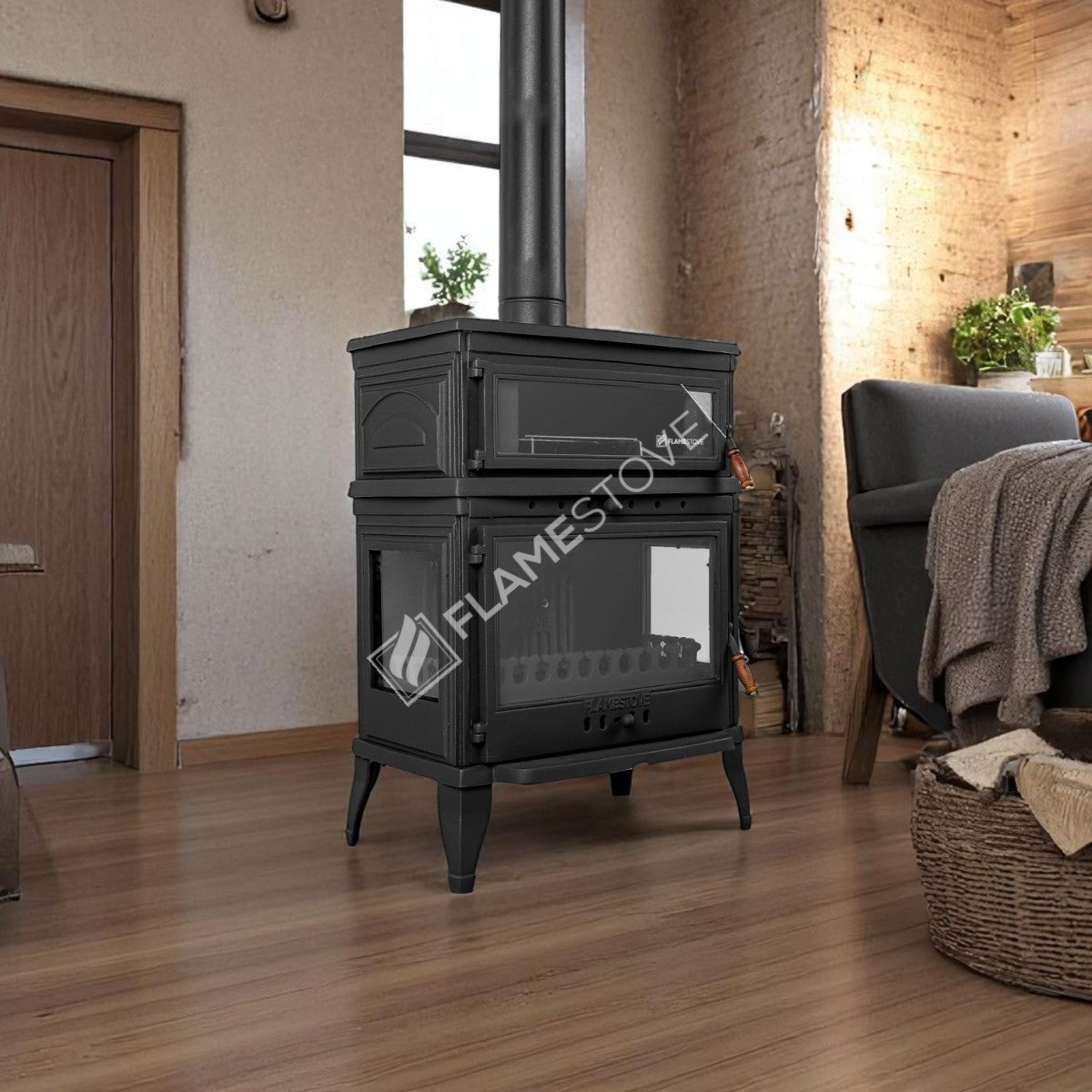 The Side Cover Casting With High Efficiency Wood & Coal Stove - Retro Lux, Enamel Stove