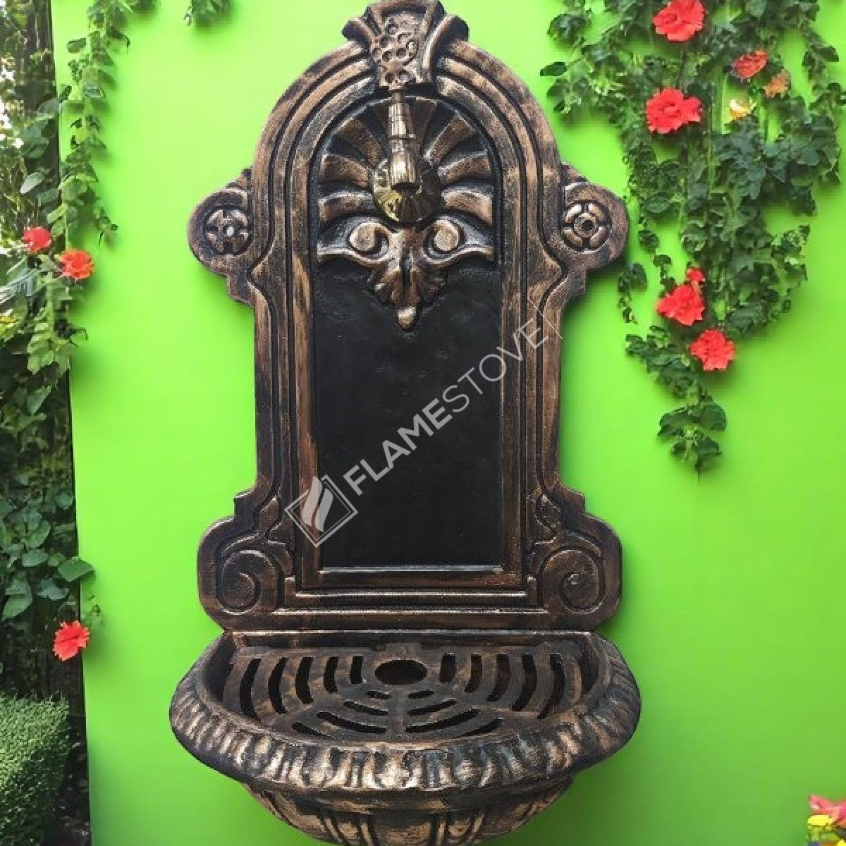 Flame Stove FS-901 copper-colored cast aluminium Garden Fountain - resistant exterior
