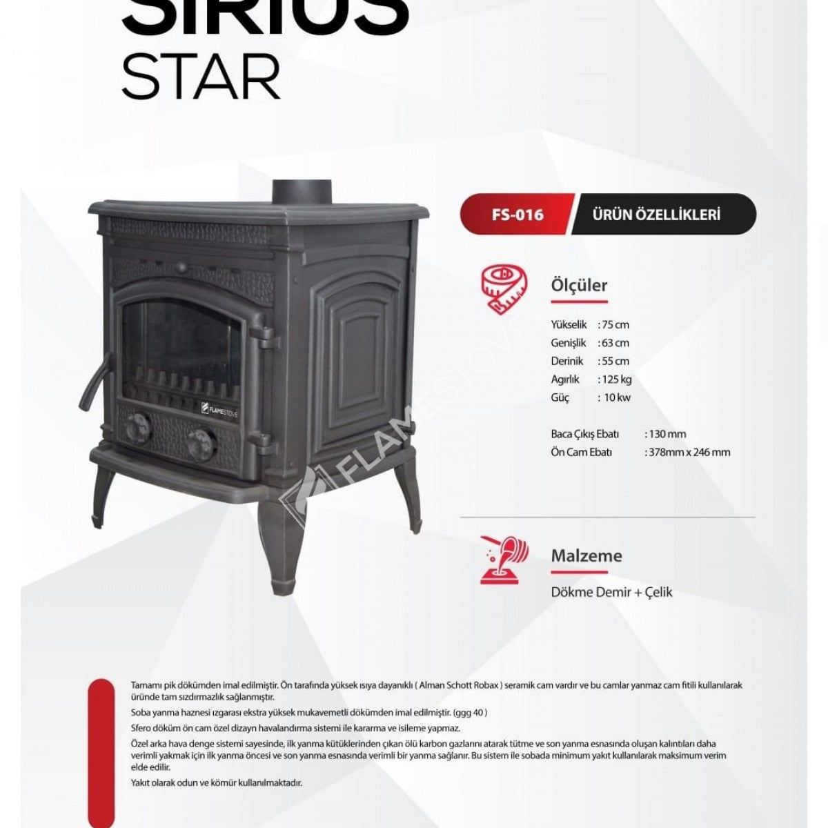 Sirius Star Cast Stove