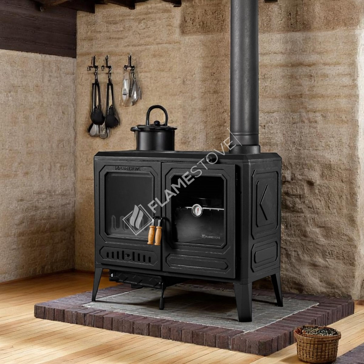 Troy Landscape Kuzineli Casting Stove | Stove Double | High Efficiency