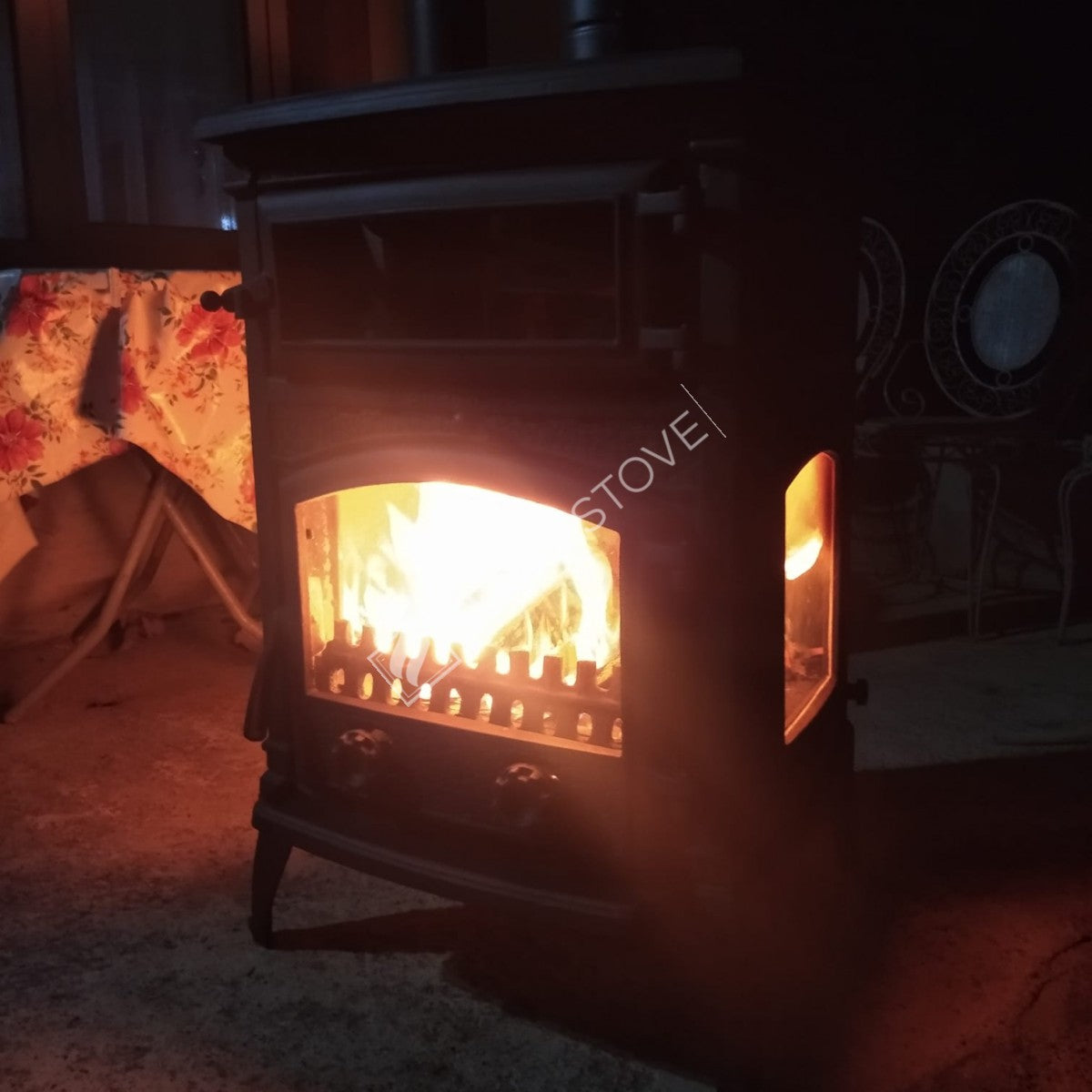 Stove glass stove with 3 Sirius maxi side with the lid casting | high efficiency Wood & coal stove, Schott Robax glass, double-Fired, kW 18.21