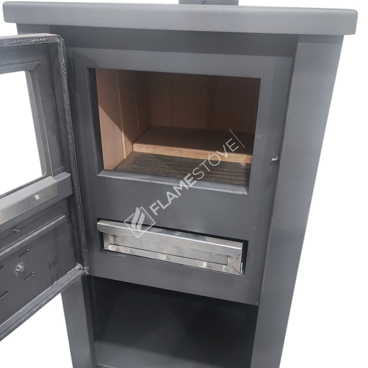 Odunluklu the outer surface of steel firebrick Stove | Schott Robax Glass, high efficiency solid fuel Stove, 6 kW