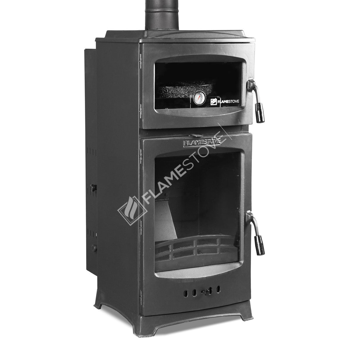 Lodi Gourmet Stove Pellet Stove | Class A, Schott Robax glass, chrome, combustion chamber, 12 kW (ideal for large cities)