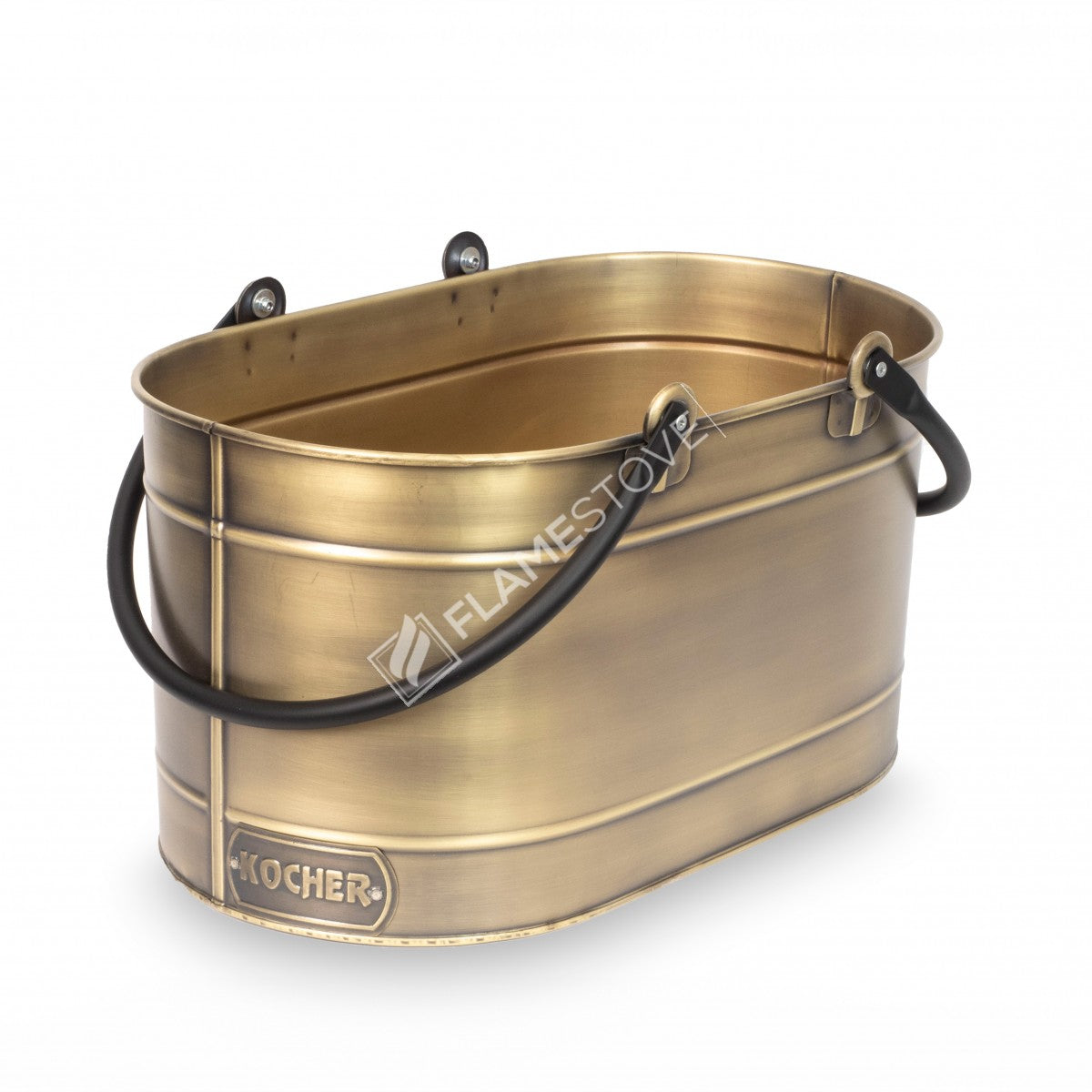 Oval bucket with wood handles double pipe | stylish design and durable construction | CM 55x31x29