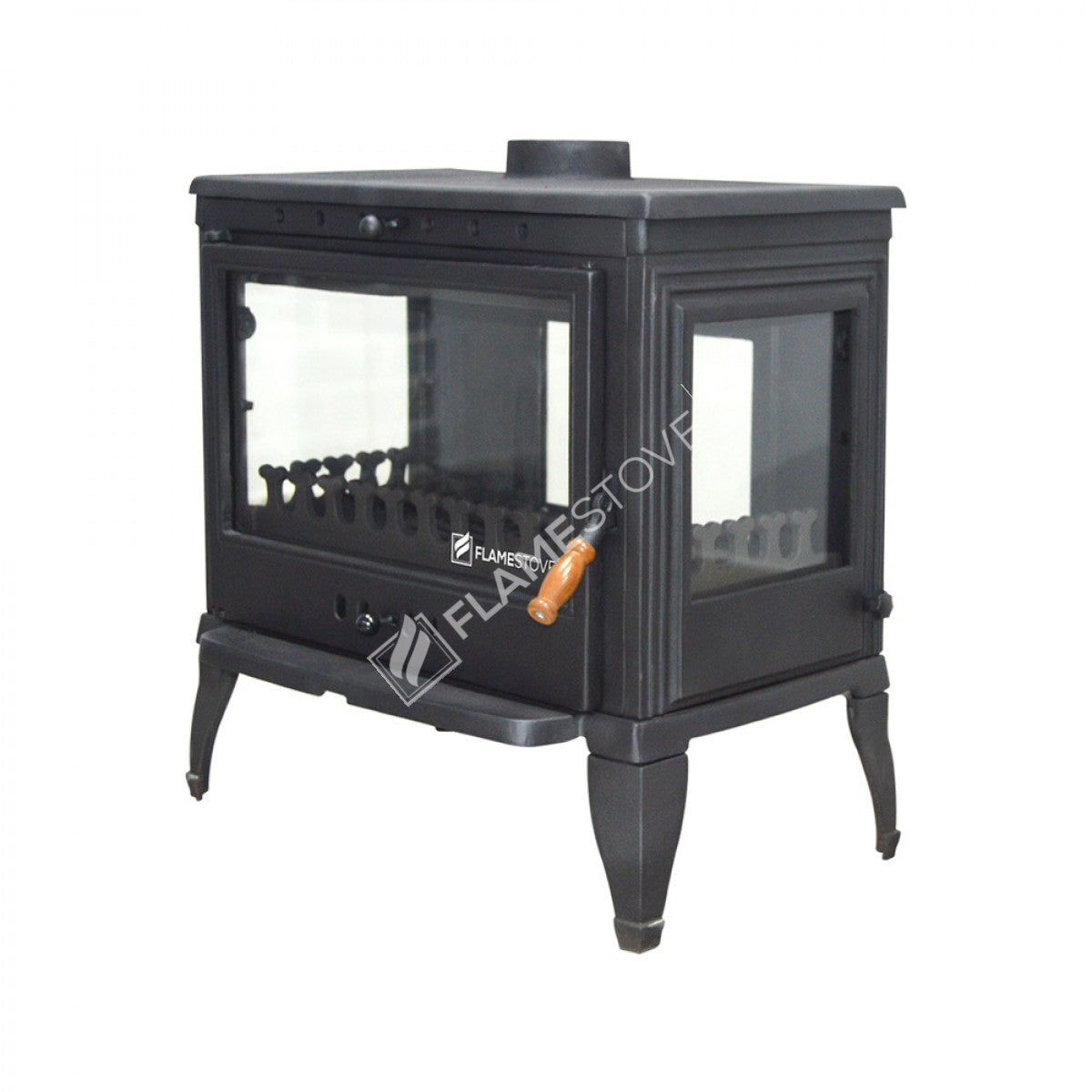 4 Retro triple-glazed Casting Then Stove | high efficiency wood & Coal Stove, Schott Robax Glass, rear air Balance System, 9 kW