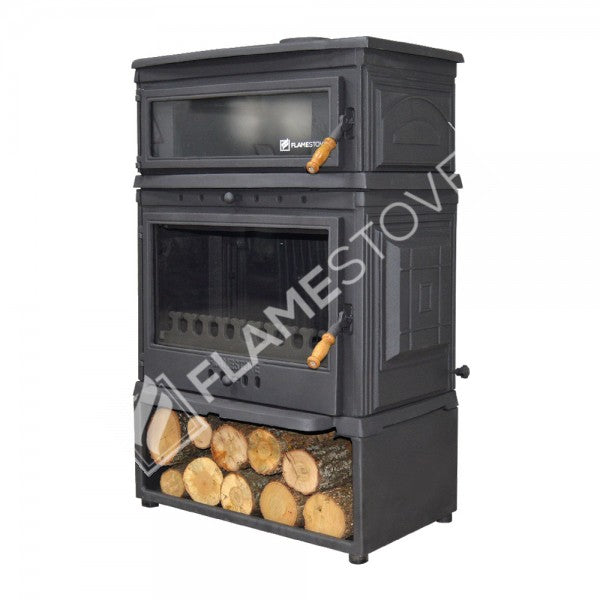 Retro Style Stove Odunluklu Casting Furnaces Upright | Double-Fired, Schott Robax Glass, oven thermostat, 13 kW