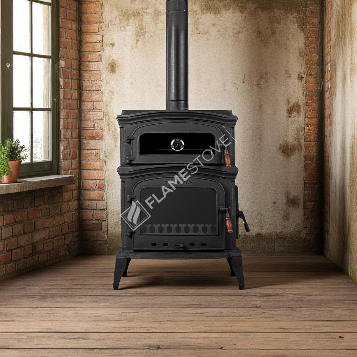 Altar Side Of The Stove With A Lid On Premium Cast Furnaces | High Efficiency Wood & Coal Stove, Double Combustion, Energy Class A