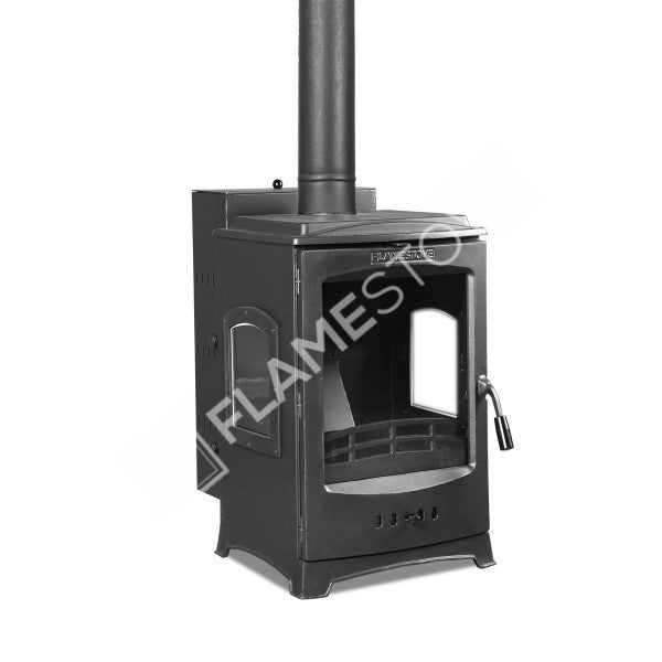 Lodi Lux Pellet Stove triple-glazed | pellet stove high efficiency, Class A, Schott Robax glass, chrome, combustion chamber, 7 kW
