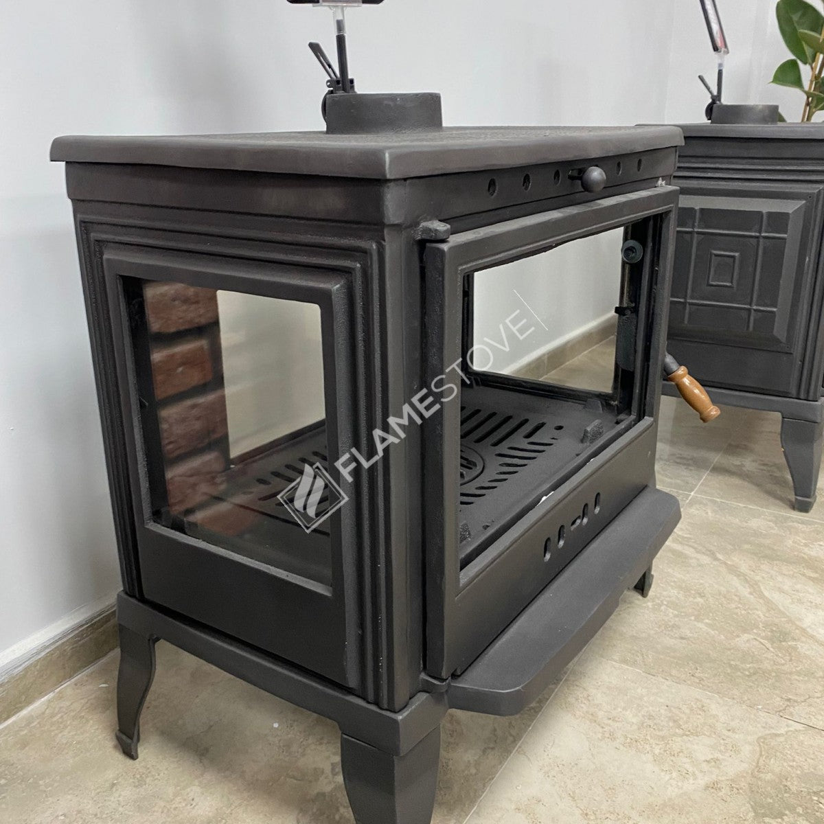 4 Retro triple-glazed Casting Then Stove | high efficiency wood & Coal Stove, Schott Robax Glass, rear air Balance System, 9 kW