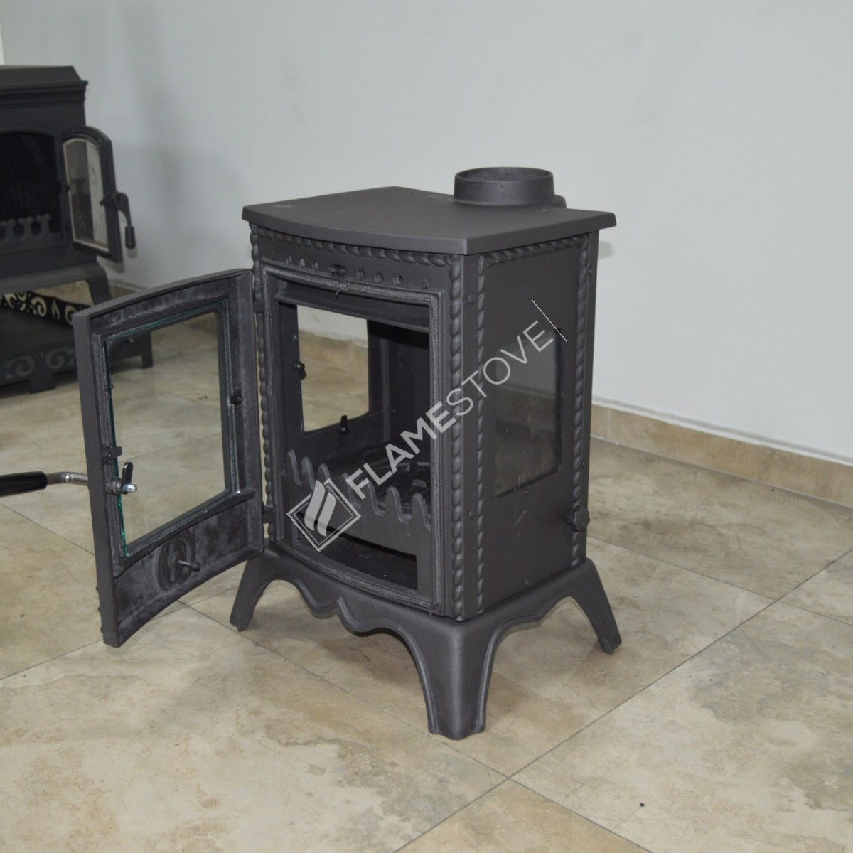 Minor Lux 3-Sided double glass-fired stove cast | high efficiency wood &amp; Coal Stove, Class A, Schott Robax Glass, 50 m2 Heating