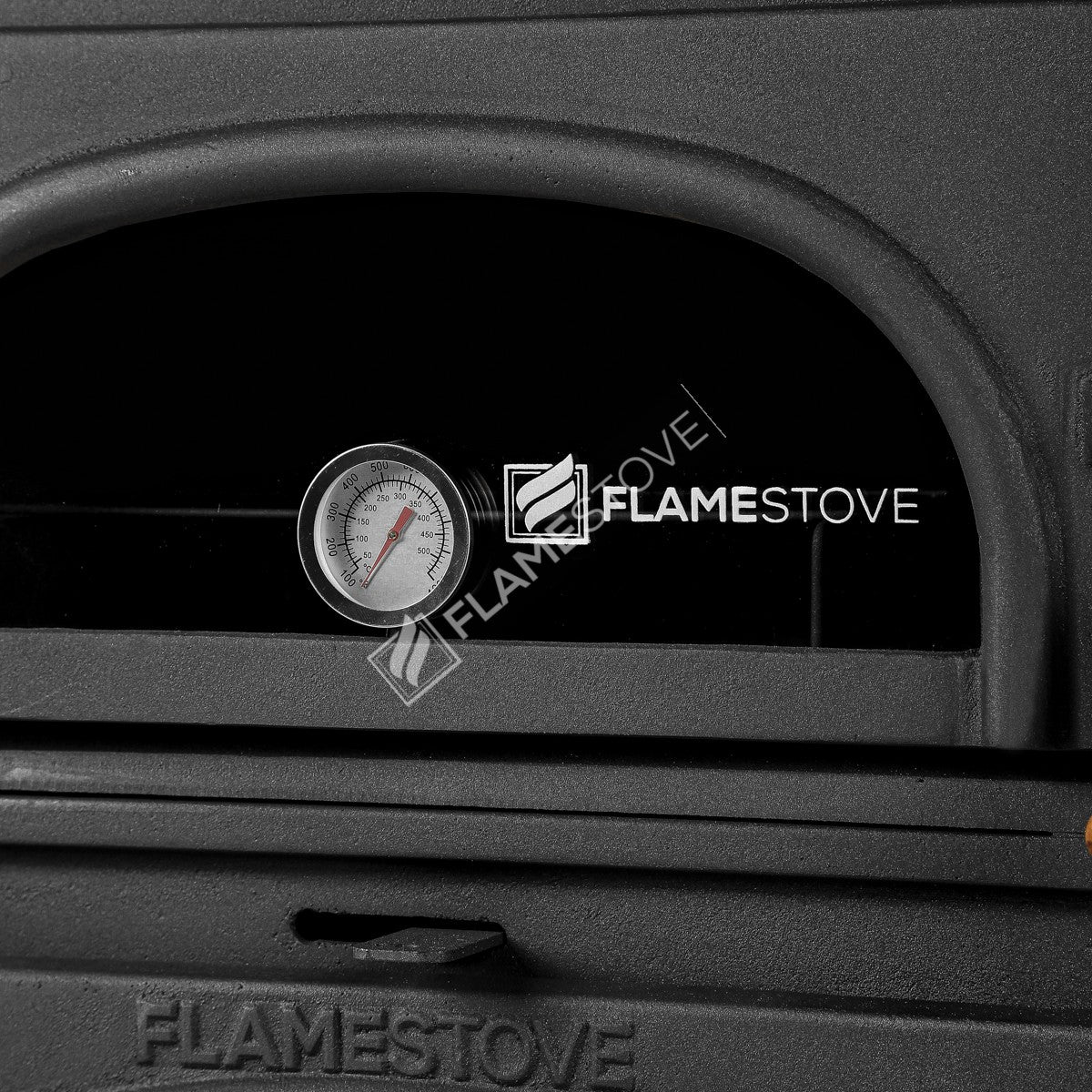 Praising Casting Furnaces Stove Modena High Strength | high efficiency Wood &amp; coal stove, Schott Robax Glass, wooden handle, 10 kW