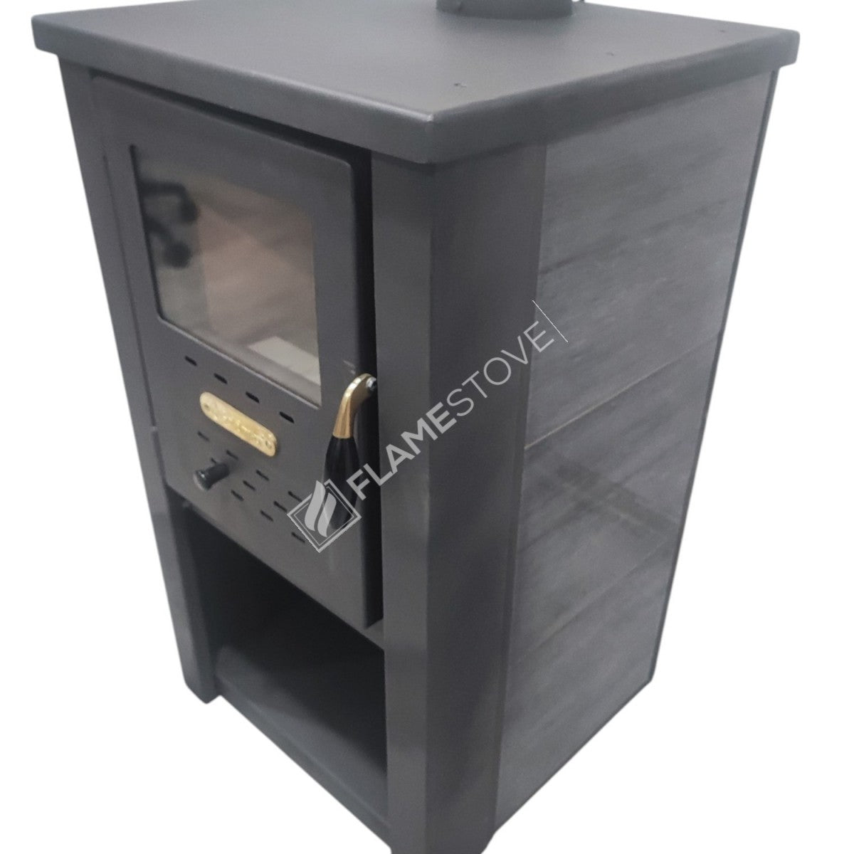 Odunluklu the outer surface of steel firebrick Stove | Schott Robax Glass, high efficiency solid fuel Stove, 6 kW