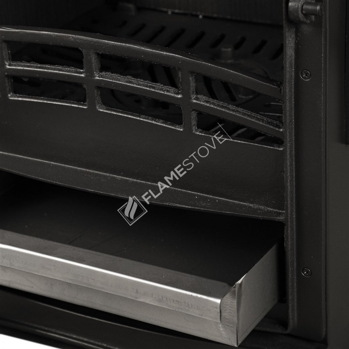 Three Glazed side loading Lodi Flame Stove Fireplace, Stove | high efficiency wood & coal stove, double Combustion, Class A, Schott Robax Glass, 5 kW