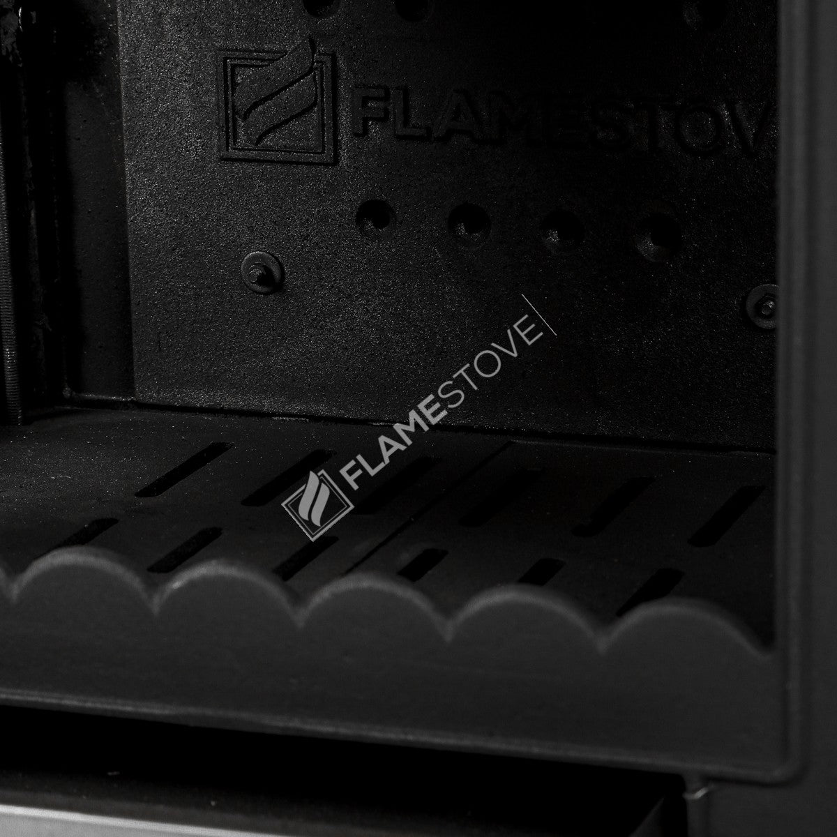 Lower the Lux 3 glass ashtray with high strength Casting Stove Modena | High Efficiency Wood & coal stove, Schott Robax Glass, shaking and an ash Discharge System 8 kW