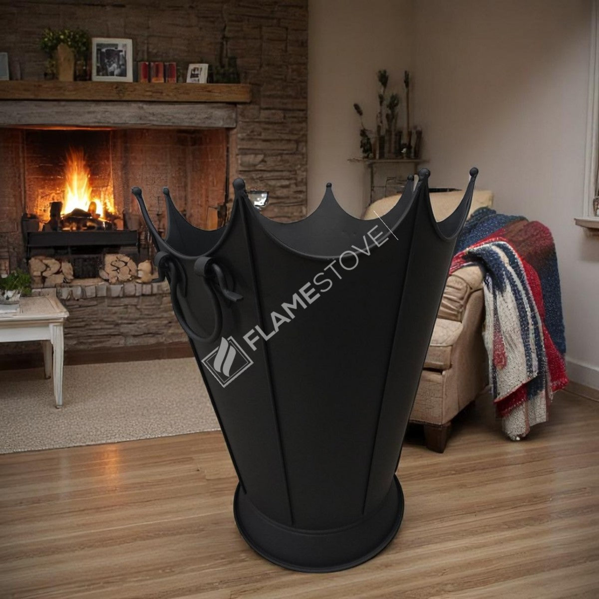 Oval wood bucket | apartment fireplaces and Bucket | 27x43x53 cm | stylish and durable