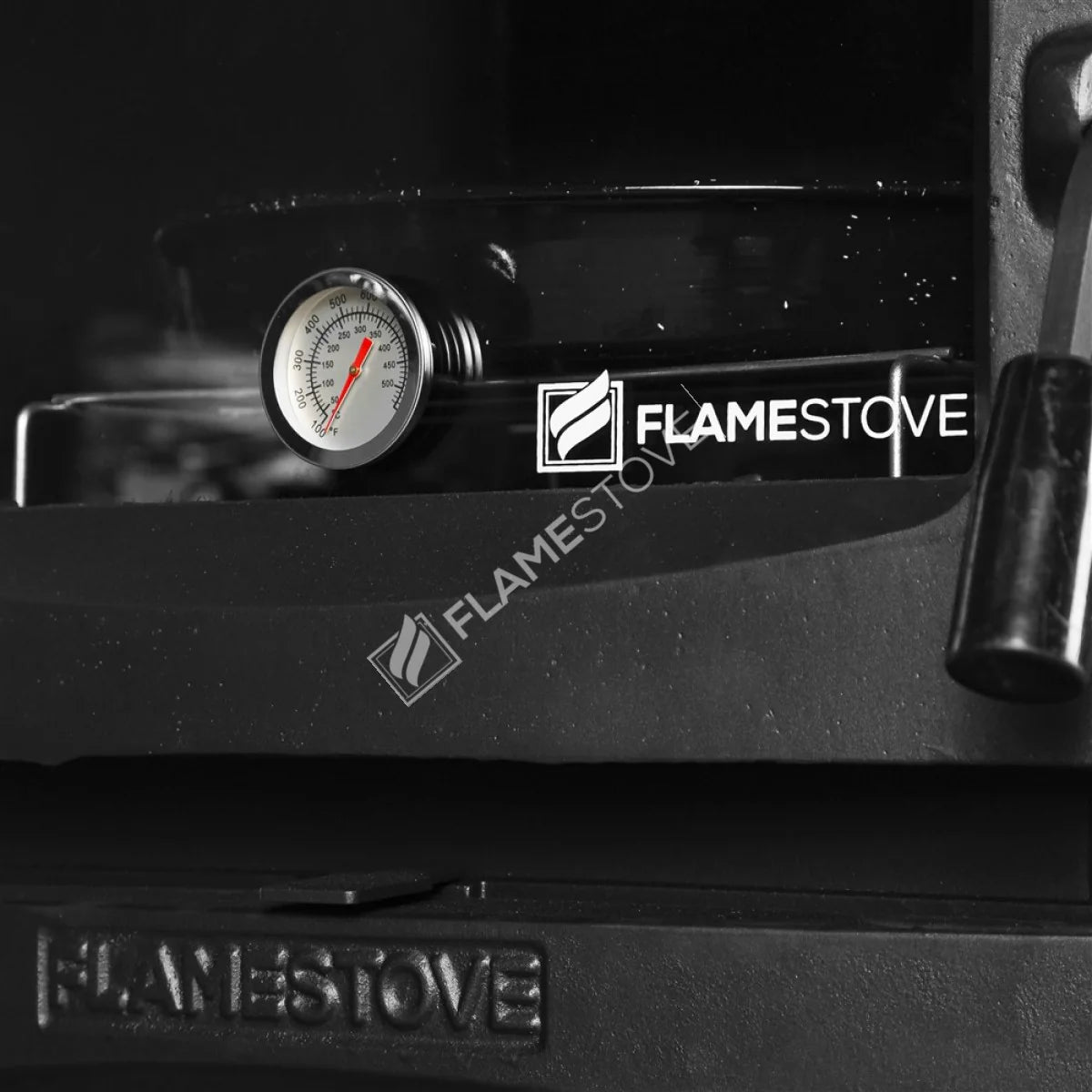 FS-203 Flame Stove Lodi Gourmet Fireplace Stove with Oven, Double Burner, Class A, Schott Robax Glass.