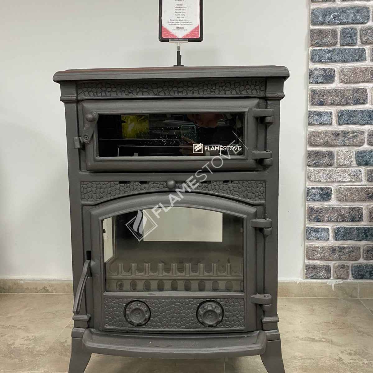 Sirius Maxi FLAME STOVE | Stove wood and coal Stove | cast body, high-efficiency | dual combustion technology | Schott-Robax Glass